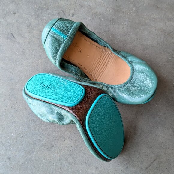 Tieks Pacific Green Ballet Flat size 8 - Picture 1 of 12